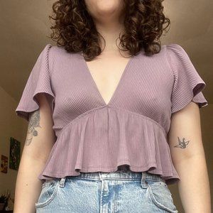 Urban Outfitters Cropped Flutter Top